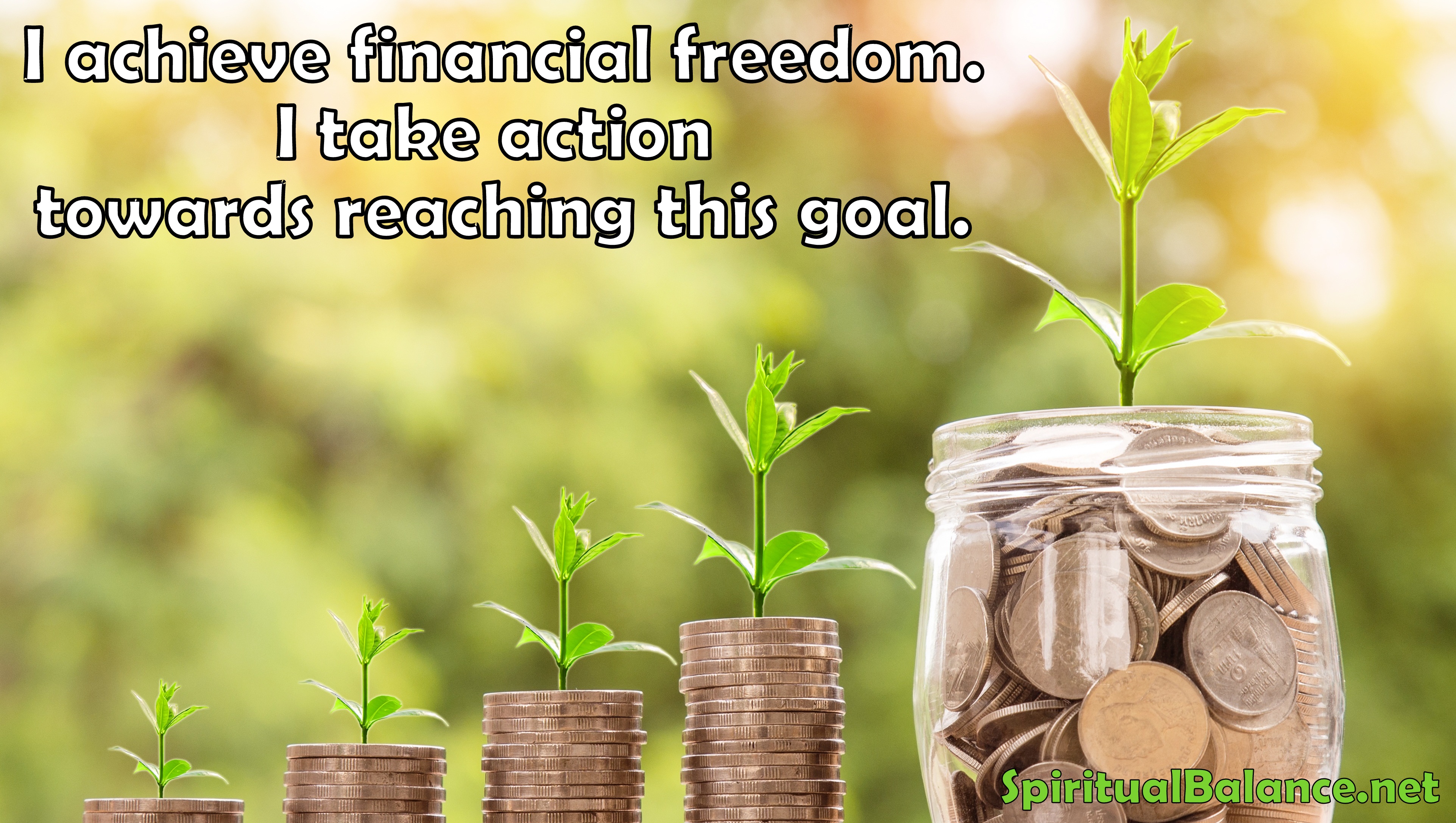 I achieve financial freedom. I take action towards this goal