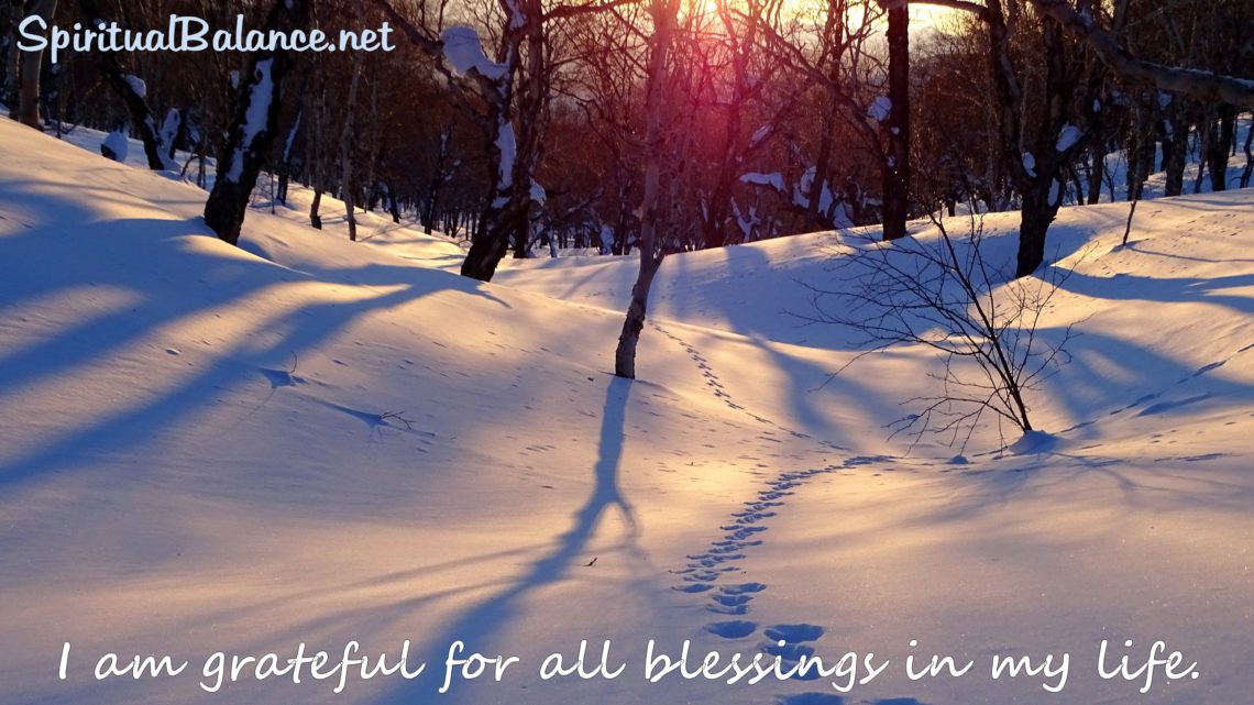 I am grateful for all blessings in my life. ~ Affirmation for Gratitude